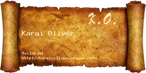 Karai Olivér névjegykártya