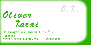 oliver karai business card